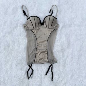 Victoria's Secret Beige and Black Bustier Top